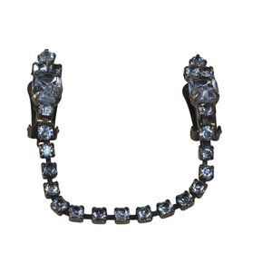 Rhinestone Sweater Clip • Cardigan Guard • Vintage 1950s Chain Mid Century